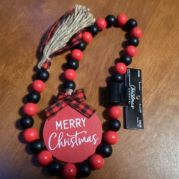 The Christmas Shoppe Wood/Polyester Garland New 33” - Picture 3 of 8